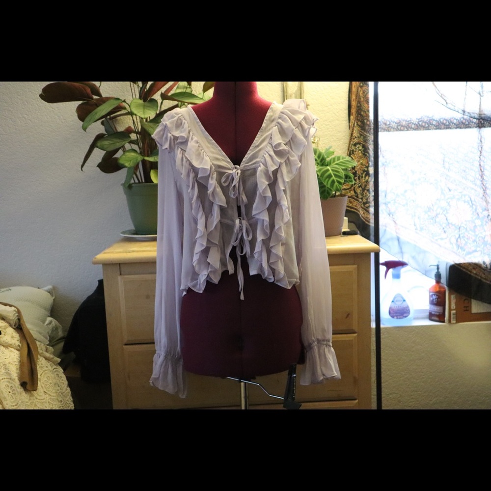 Lavender fringed top